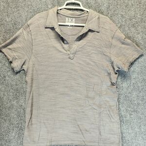 BKE Buckle Athletic Fit Polo Mens Large Raw Edges Heathered Gray Distressed